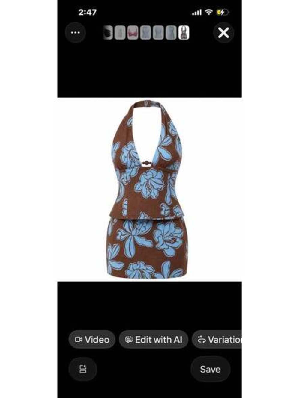 Paper Heart Floral Linen Halter Top And miniskirt set size Small New
